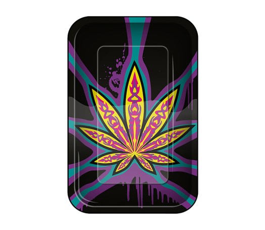 Rolling Tray Neon Leaves