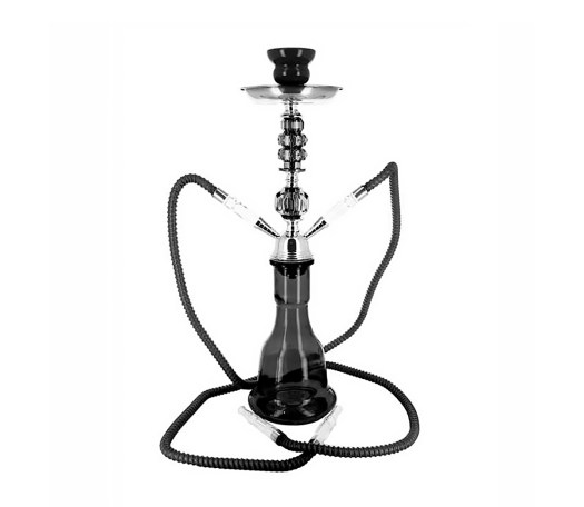 Sheik Shisha 48 cm-  2 Slangen - Zwart