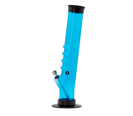 Slant Straight Grippy Acrylic Bong - Blue