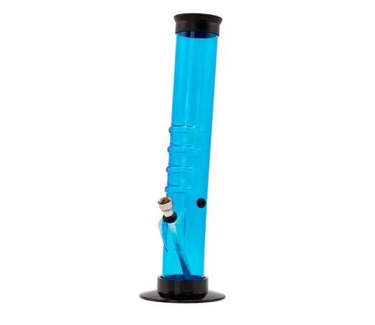 Slant Straight Grippy Acrylic Bong - Blue