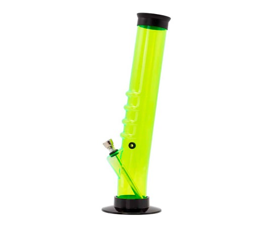 Slant Straight Grippy Acrylic Bong - Green