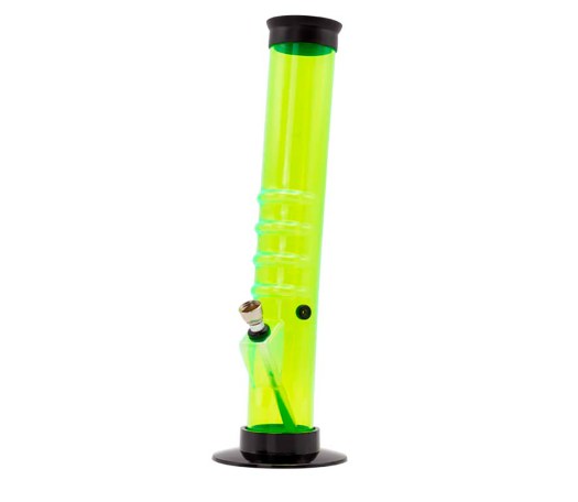 Slant Straight Grippy Acrylic Bong - Green