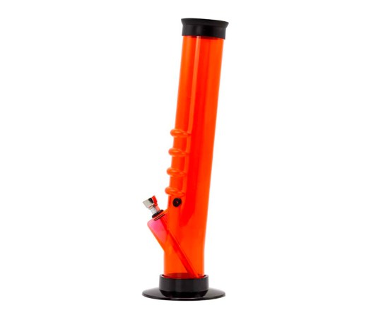 Slant Straight Grippy Acrylic Bong - Red