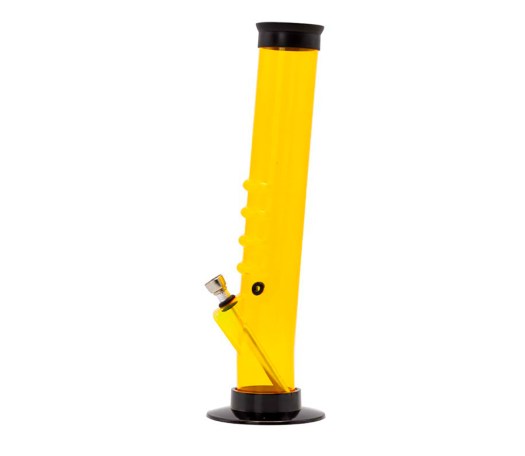 Slant Straight Grippy Acrylic Bong - Yellow