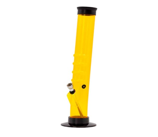 Slant Straight Grippy Acrylic Bong - Yellow