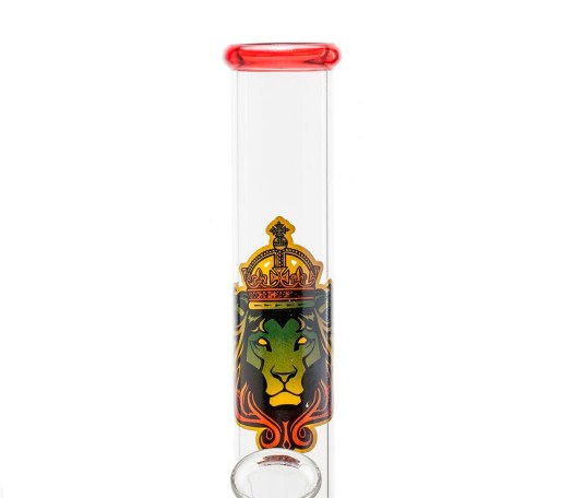 SmoKing Lion Straight Bong 28 cm rood - Waterpijp-bong.nl