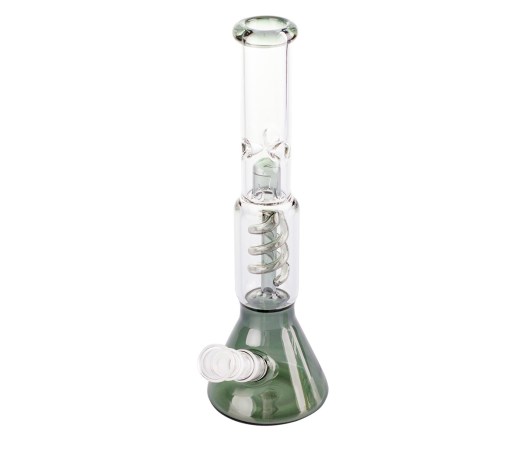 Smokey Black Spiral Perc Ice Bong