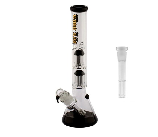 Thug Life Double 10 Arm Percolator Glass Bong Black - Waterpijp-bong.nl