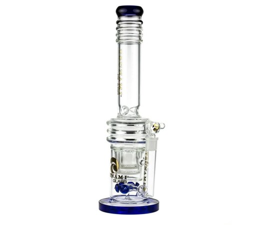 Tsunami Button Spore Double Honeycomb Bong Blue - Waterpijp-bong.nl