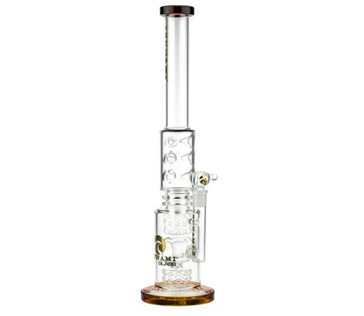 Tsunami Double Drum Donut Perc Straight Ice Bong - Waterpijp-bong.nl