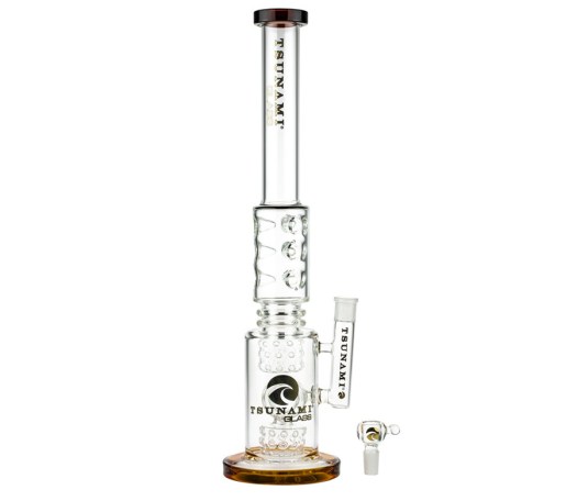 Tsunami Double Drum Donut Perc Straight Ice Bong - Waterpijp-bong.nl