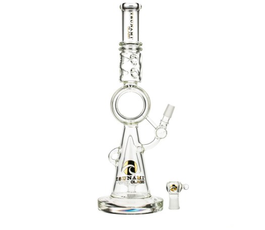 Tsunami Glass Donut Sprinkler Ice Bong 18" Clear - Waterpijp-bong.nl