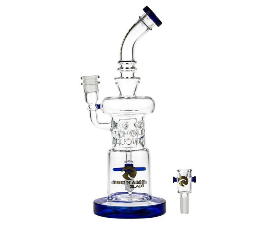 Tsunami Glass Double Propeller Drum Perc Bong - Waterpijp-bong.nl