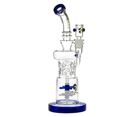 Tsunami Glass Double Propeller Drum Perc Bong - Waterpijp-bong.nl