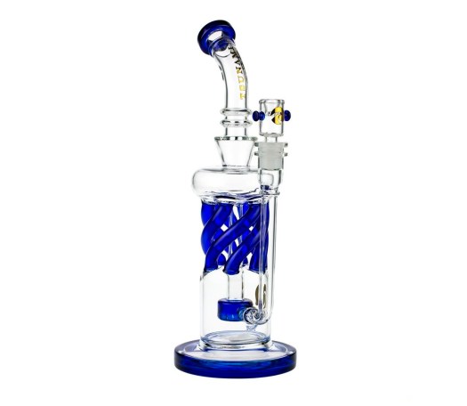 Tsunami Glass Twisted Showerhead Recycler Bong Blue - Waterpijp-bong.nl