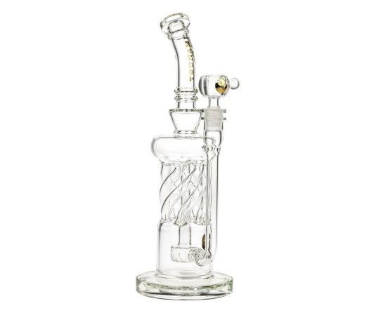 Tsunami Glass Twisted Showerhead Recycler Bong Clear - Waterpijp-bong.nl