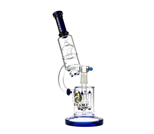 Tsunami Microscope Quad Rocket Domed Perc Blue Bong - Waterpijp-bong.nl