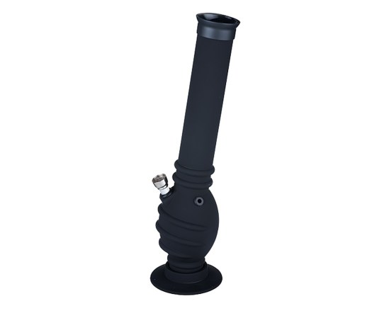 Mat Zwart Rubber Acryl Bong 30 cm