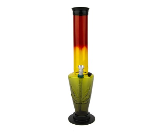 Cone Bong with Leaf Acryl rasta - www.waterpijp-bong.nl