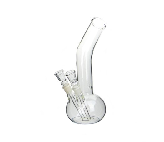 Double Chillum Glass Bong transparant