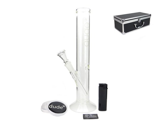 Dude Glas Bong in Aluminum Box Koffer