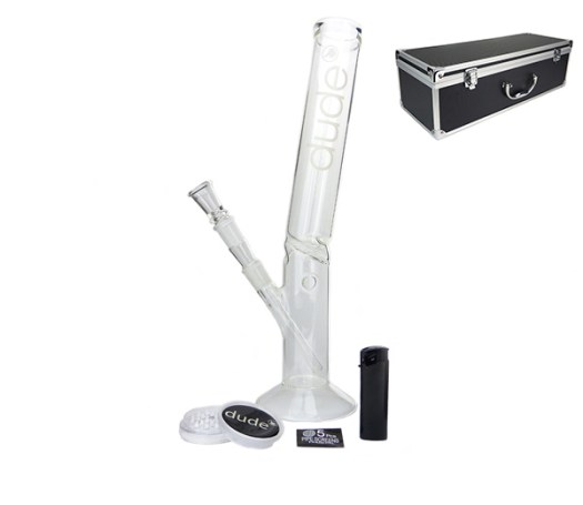 Dude Glas Large Bong in Aluminum Box Koffer