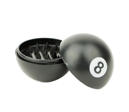 Grinder Eightball 50mm 2 parts zwart - www.waterpijp-bong.nl