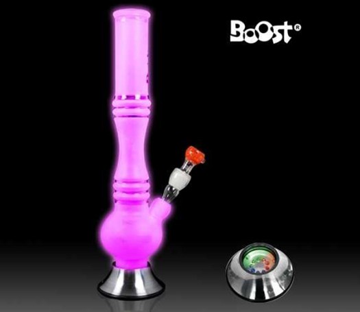 LED Light Base Boost Bong Slender - www.waterpijp-bong.nl