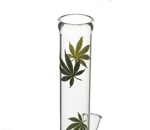 Multi Leaf Glass Bong 40cm transparant