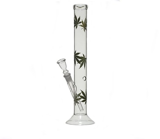 Multi Leaf Glass Bong 40cm transparant