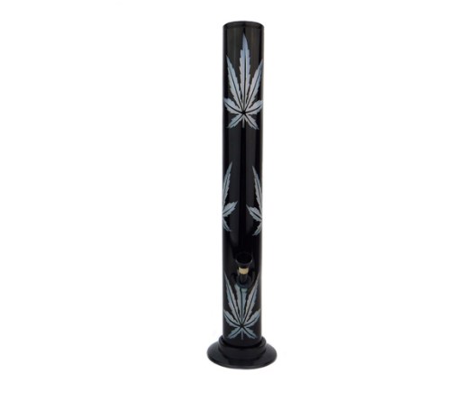 Multi Leaf Straight Acryl Bong black