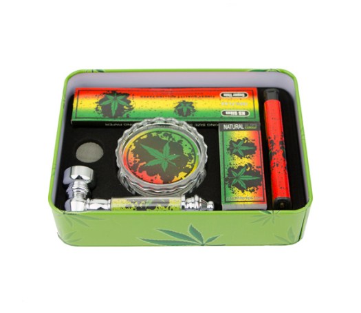 Rasta Pijp Grinder Smoking Giftset - www.waterpijp-bong.nl