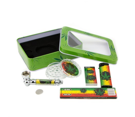 Rasta Pijp Grinder Smoking Giftset - www.waterpijp-bong.nl