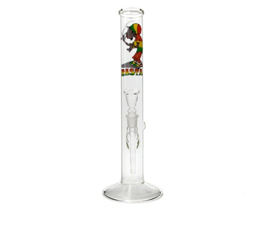 Rasta Smoking Glass Bong transparant - www.waterpijp-bong.nl