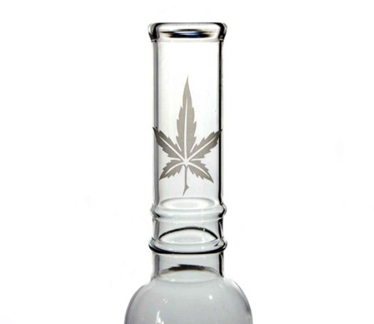 Sand Leaf Glass Ice Bong transparant