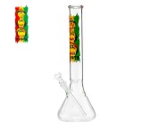 Rasta Smile Beaker Glass Ice Bong 35 cm